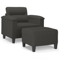 vidaXL Sofa Chair with Footstool Dark Gray 23.6