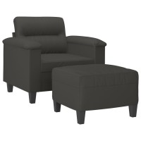 vidaXL Sofa Chair with Footstool Dark Gray 23.6