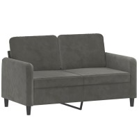 vidaXL 3 Piece Sofa Set with Throw Pillows&Cushions Dark Gray Velvet