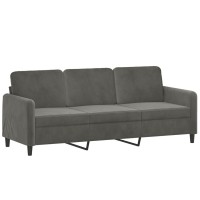 vidaXL 2 Piece Sofa Set with Throw Pillows&Cushions Dark Gray Velvet