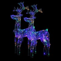 Vidaxl Reindeer Christmas Decorations 2 Pcs 23.6X6.3X39.4 Acrylic