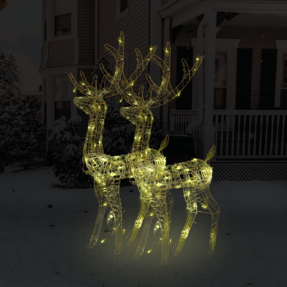 Vidaxl Acrylic Reindeer Christmas Decorations 2 Pcs 47.2 Warm White