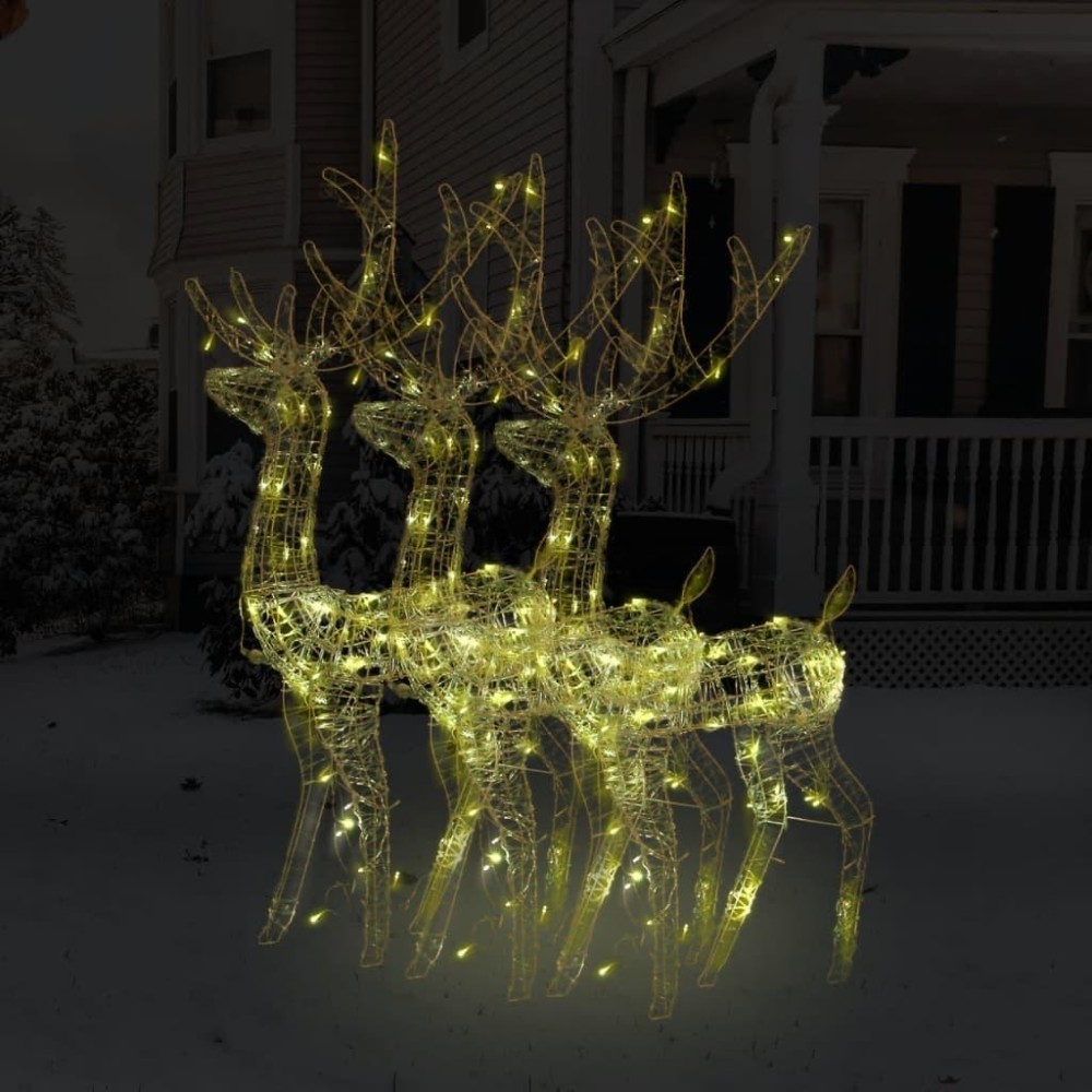 Vidaxl Acrylic Reindeer Christmas Decorations 3 Pcs 47.2 Warm White