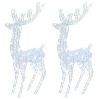 vidaXL XXL Acrylic Christmas Reindeers 250 LED 2 pcs 70.9