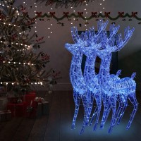 vidaXL XXL Acrylic Christmas Reindeers 250 LED 3 pcs 70.9