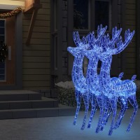 vidaXL XXL Acrylic Christmas Reindeers 250 LED 3 pcs 70.9