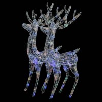 vidaXL XXL Acrylic Christmas Reindeers 250 LED 2 pcs 70.9