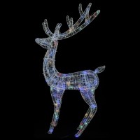 vidaXL XXL Acrylic Christmas Reindeers 250 LED 2 pcs 70.9