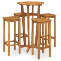 Vidaxl 5 Piece Patio Dining Set Solid Wood Acacia