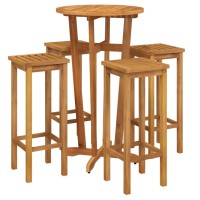 Vidaxl 5 Piece Patio Dining Set Solid Wood Acacia