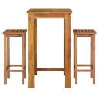 Vidaxl 3 Piece Patio Dining Set Solid Wood Acacia