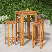 Vidaxl 5 Piece Patio Dining Set Solid Wood Acacia