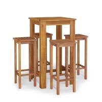 Vidaxl 5 Piece Patio Dining Set Solid Wood Acacia