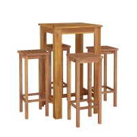 Vidaxl 5 Piece Patio Dining Set Solid Wood Acacia