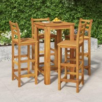 vidaXL 5 Piece Patio Bar Set Solid Wood Acacia