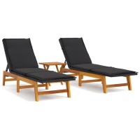 Vidaxl 3 Piece Patio Lounge Set Poly Rattan&Solid Wood Acacia