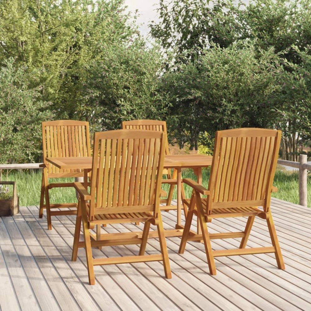 vidaXL 5 Piece Patio Dining Set Solid Wood Teak