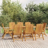 vidaXL 9 Piece Patio Dining Set Solid Wood Teak