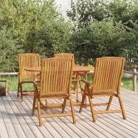 Vidaxl Reclining Patio Chairs 4 Pcs Solid Wood Teak