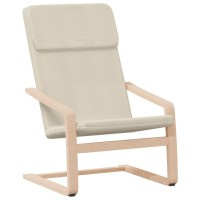 vidaXL Relaxing Chair with Footstool Cream Fabric