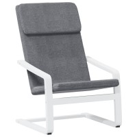 vidaXL Relaxing Chair with Footstool Dark Gray Fabric