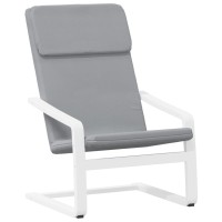 vidaXL Relaxing Chair with Footstool Light Gray Fabric