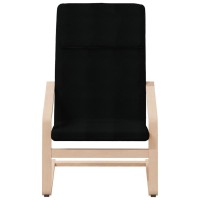 vidaXL Relaxing Chair with Footstool Black Fabric