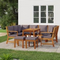 Vidaxl 9 Piece Patio Dining Set With Cushions Solid Wood Acacia