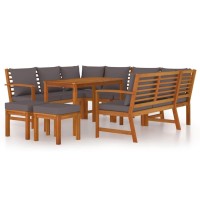 Vidaxl 9 Piece Patio Dining Set With Cushions Solid Wood Acacia