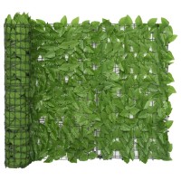 vidaXL Balcony Screen with Green Leaves 236.2