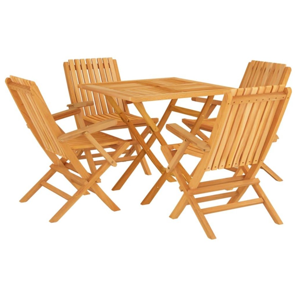 vidaXL 5 Piece Patio Dining Set Solid Wood Teak