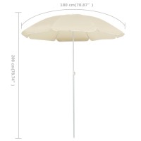 vidaXL Outdoor Parasol with Steel Pole Sand 70.9