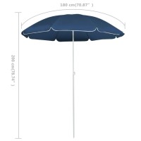 vidaXL Outdoor Parasol with Steel Pole Blue 70.9