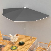 vidaXL Garden Half Parasol with Pole 70.9