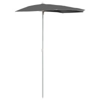 vidaXL Garden Half Parasol with Pole 70.9