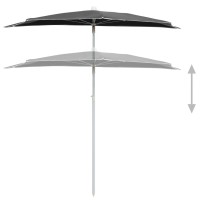 vidaXL Garden Half Parasol with Pole 70.9