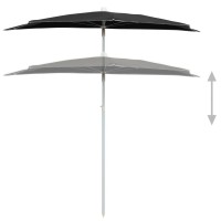 vidaXL Garden Half Parasol with Pole 70.9