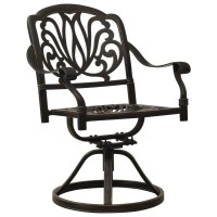 Vidaxl Swivel Patio Chairs 2 Pcs Cast Aluminum Bronze