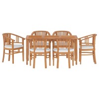 vidaXL 7 Piece Patio Dining Set Solid Wood Teak