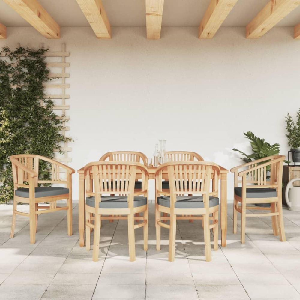 vidaXL 7 Piece Patio Dining Set Solid Wood Teak