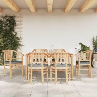 vidaXL 7 Piece Patio Dining Set Solid Wood Teak