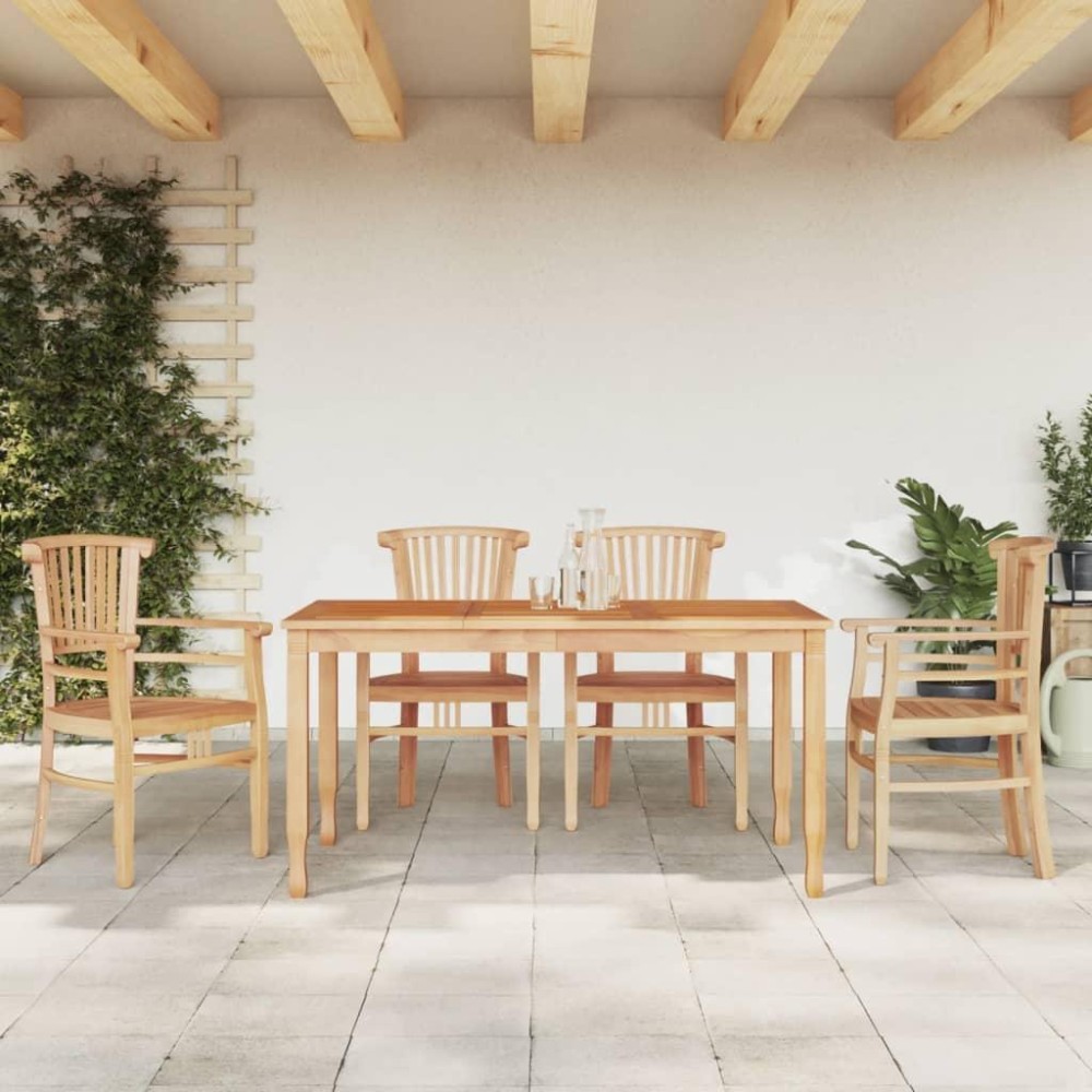 vidaXL 5 Piece Patio Dining Set Solid Wood Teak