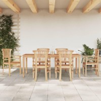 vidaXL 7 Piece Patio Dining Set Solid Wood Teak