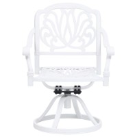 Vidaxl Swivel Patio Chairs 2 Pcs Cast Aluminum White