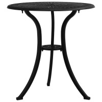 Vidaxl Patio Table Black 24.4X24.4X25.6 Cast Aluminum
