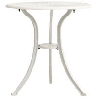 Vidaxl Patio Table White 24.4X24.4X25.6 Cast Aluminum