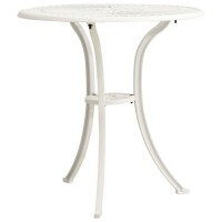 Vidaxl Patio Table White 24.4X24.4X25.6 Cast Aluminum