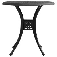 Vidaxl Patio Table Black 30.7X30.7X28.3 Cast Aluminum