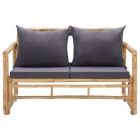 Vidaxl Patio Bench With Cushions 45.3 Bamboo