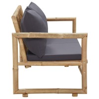 Vidaxl Patio Bench With Cushions 45.3 Bamboo